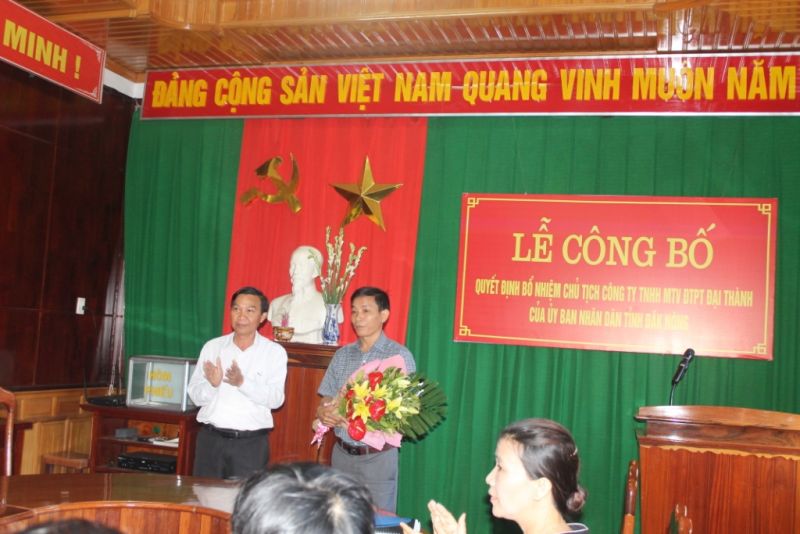 Lễ công bố Quyết định bổ nhiệm Chủ tịch và Phó giám đốc Công ty TNHH MTV Đầu tư phát triển Đại Thành
